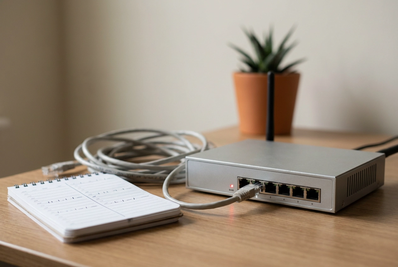 Professional header image for list-based article: Firewall-Konfiguration für KMU: Die fünf Einstellungen, d...